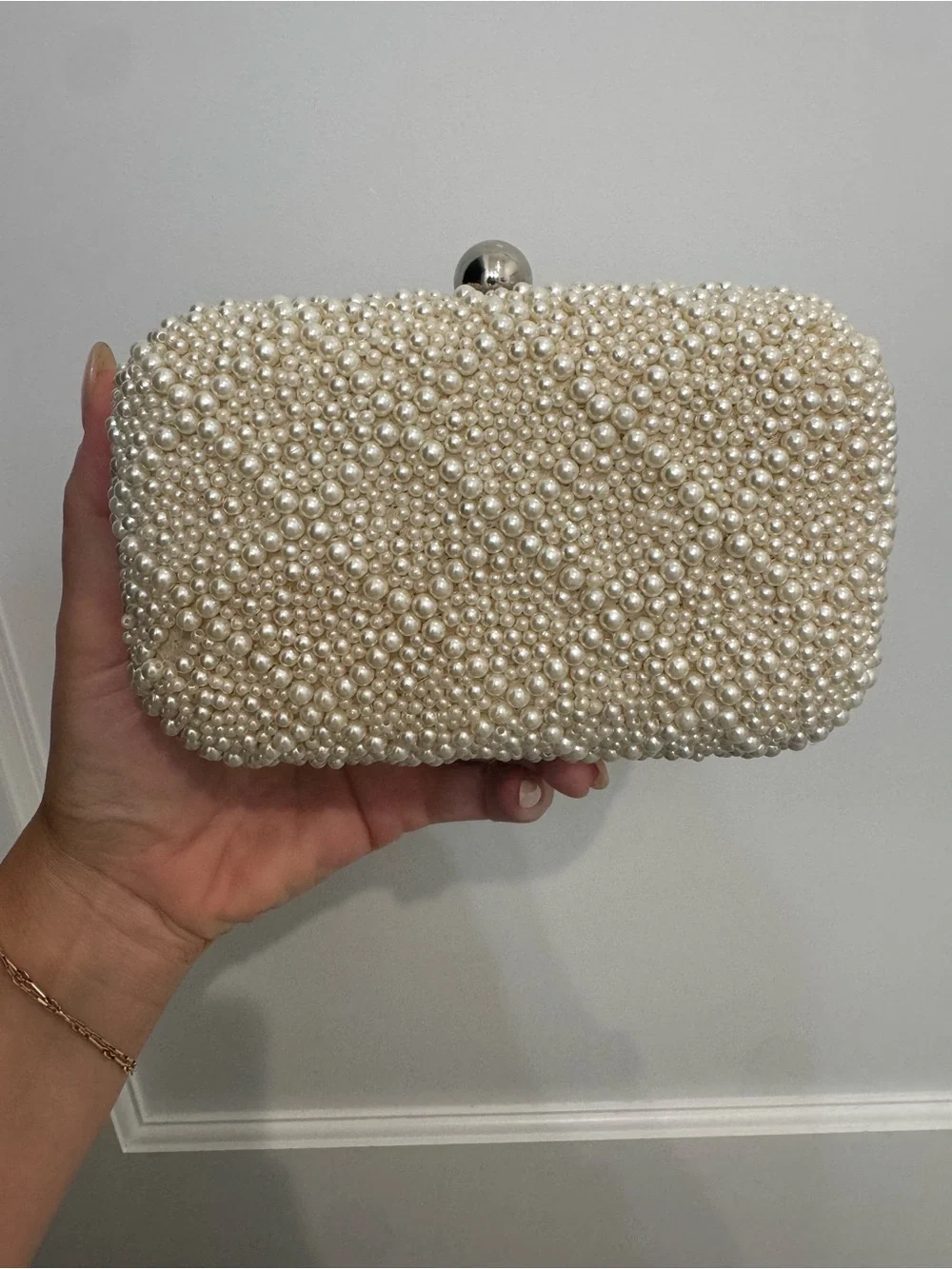 Santi Pearl Beaded Ivory Evening Clutch from BHLDN/Anthropologie